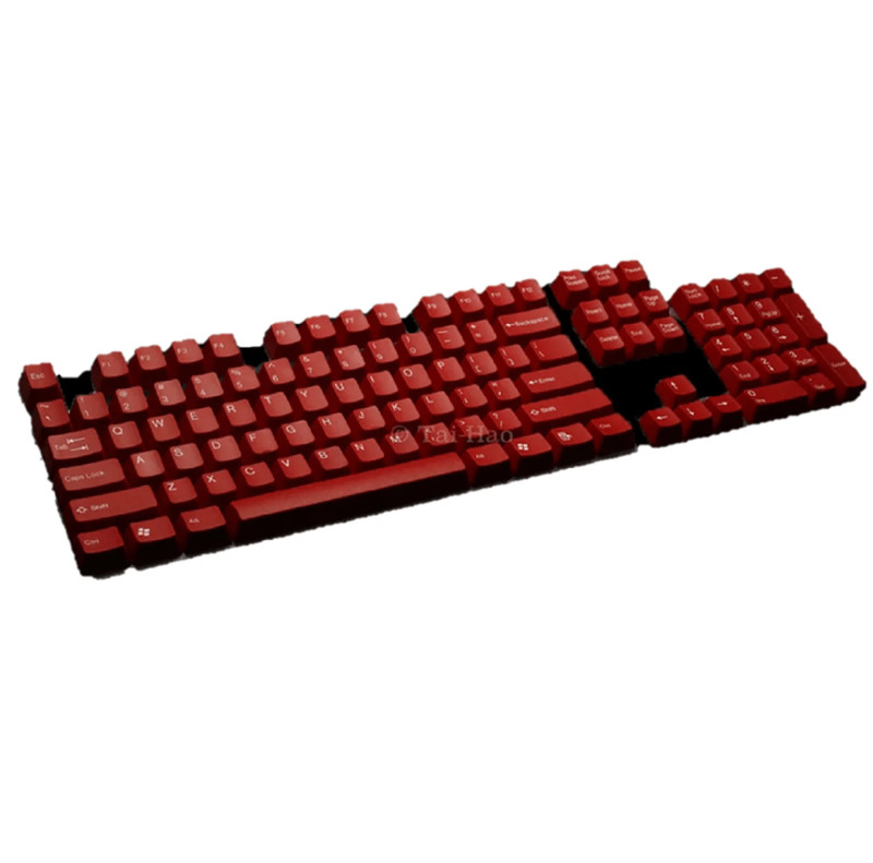 Tai-Hao 104 Keys-Double Shot Keycap + 1 Keys Puller - Red - أكسسوار لوحة مفاتيح